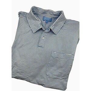 J McLaughlin Polo Shirt‎ Men Extra Large Blue/white Striped